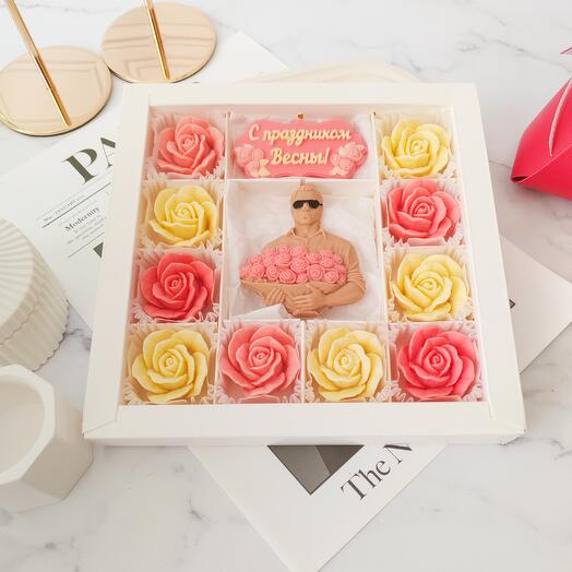 Chocolate set Give flowers to women"