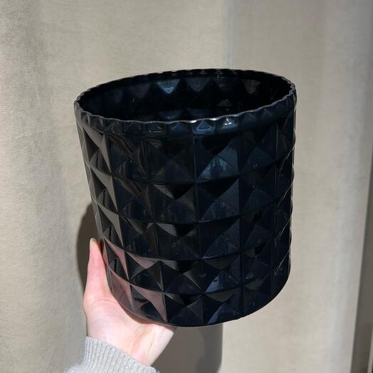 Ваза черный глянец