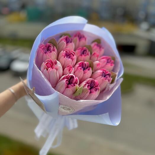 Мини букет зефирных цветов - 25 см