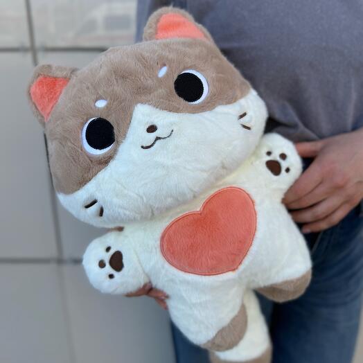Мягкая игрушка кот с сердечком