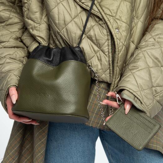 Двусторонняя Сумка-рюкзак MARFA Olive and Black, размер s