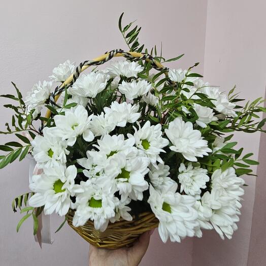 Корзина с ромашками XL