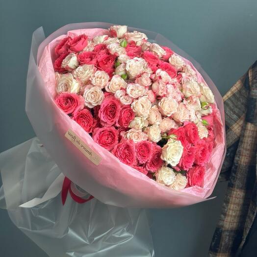 Букет микс кустовых роз  25 веток ♥️