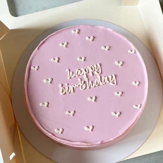 Мега бенто happy birthday с сердечками фиолетового цвета