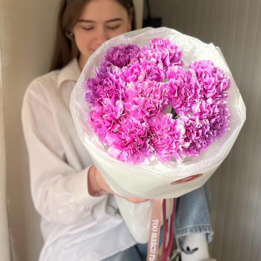 Букет «Лунный свет» из 11 диантусов 💜