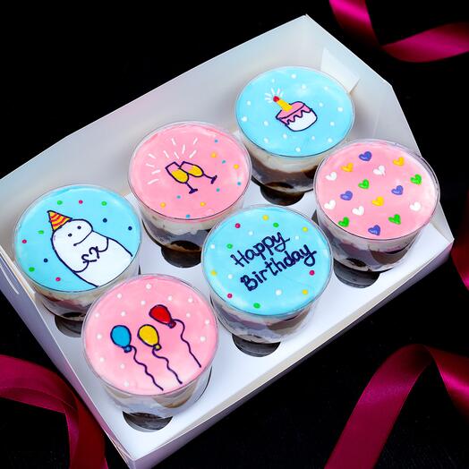Трайфлы "Happy Birthday", цветные, набор 6 шт