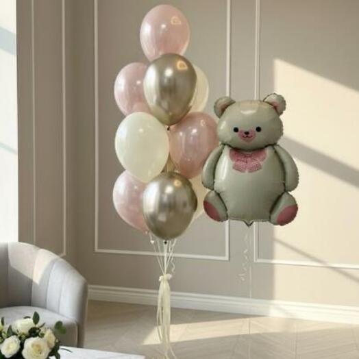 Набор воздушных шаров с мишкой