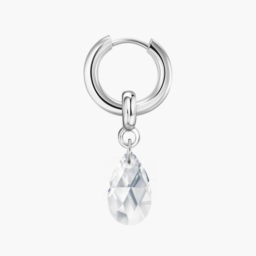 Моносерьга с белым кристаллом Swarovski