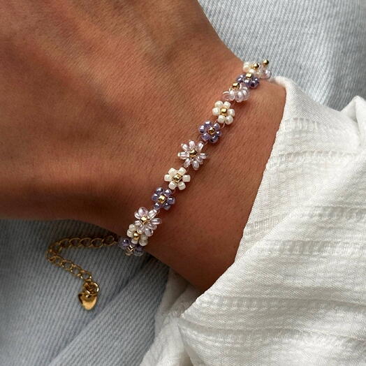 Браслет подарочный "Lilac" из японского ювелирного премиального бисера