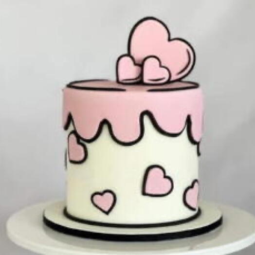 Торт с сердечками