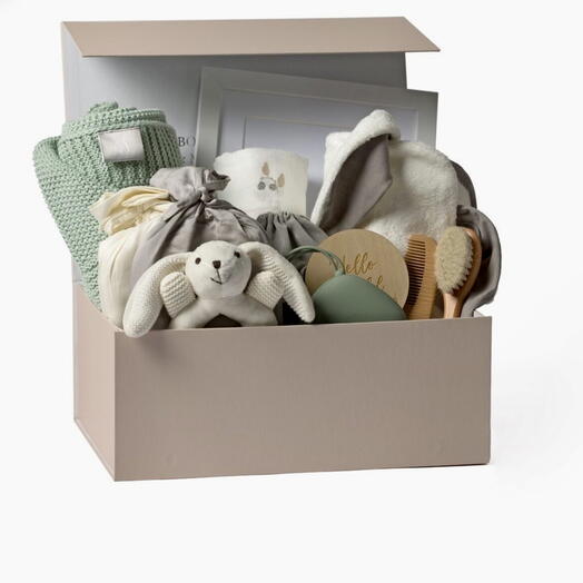 Large gift box for newborn No gender- sea green color