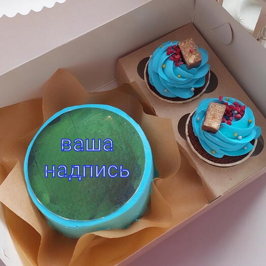 Бенто бокс - бенто тортик с двумя капкейками