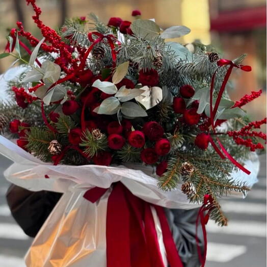 Шикарный новогодний букет😍