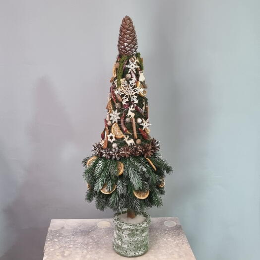 Дизайнерская Ёлочка ручной работы из эко материалов