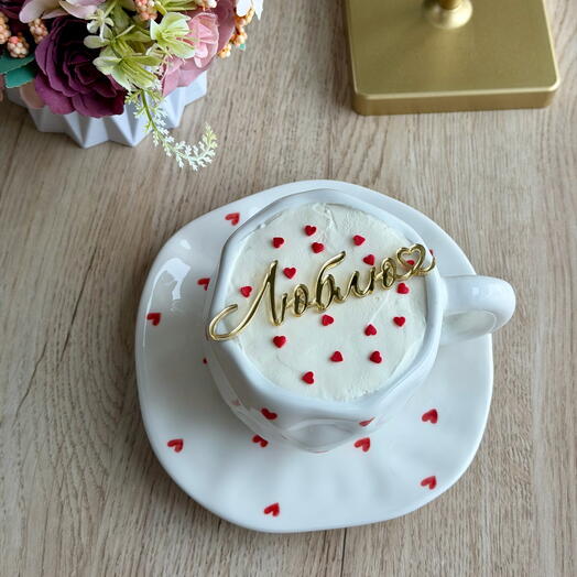 Бенто  торт в чайной паре кружке любимой люблю тебя