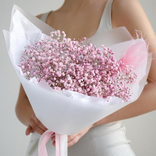 Букет-комплимент из розовой гипсофилы 💕