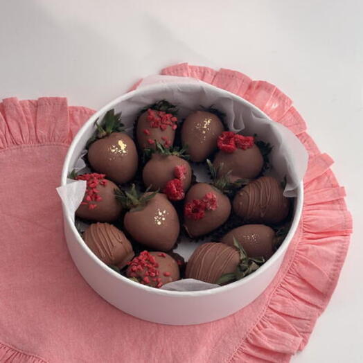 Клубника в шоколаде️ круглый бокс🍓