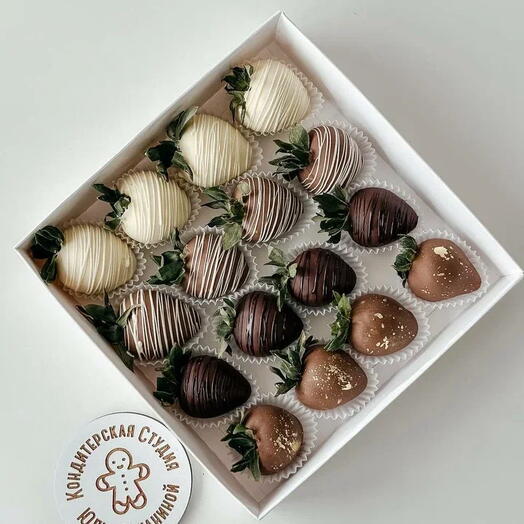 Клубника в шоколаде 16 шт "Классика" на 14 февраля