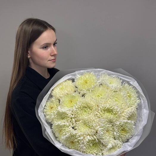 Букет из 15 одноголовых хризантем