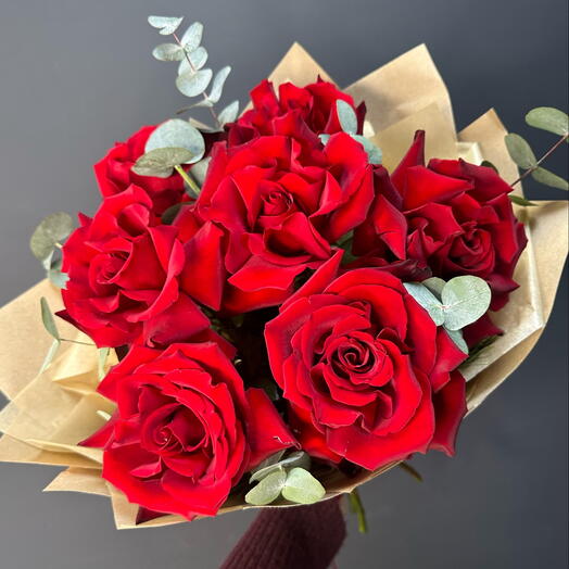 Букет красные французские розы 🌹