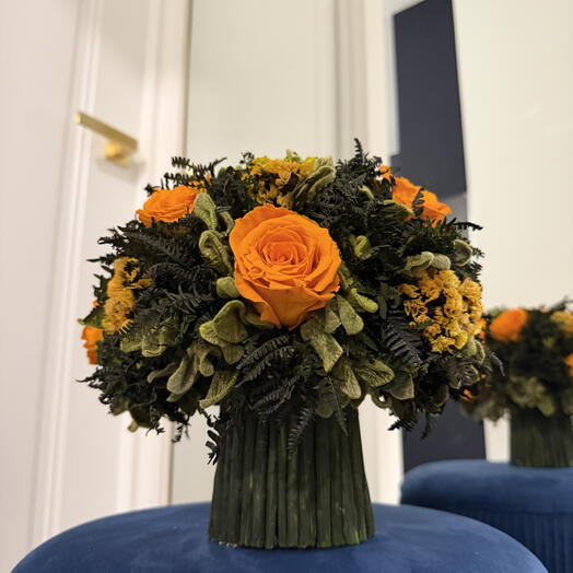 Букет из стабилизированных цветов orange 🍊