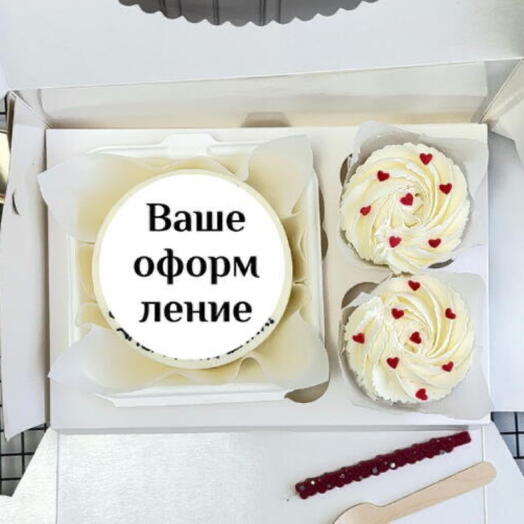 Набор бенто-торт с капкейками,оформление по вашему желанию