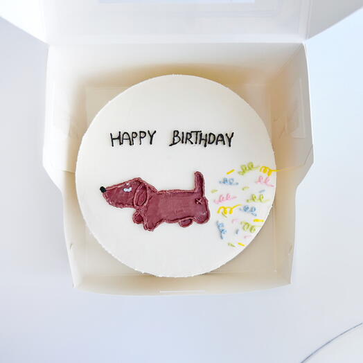 Бенто-торт «Happy birthday с таксой»