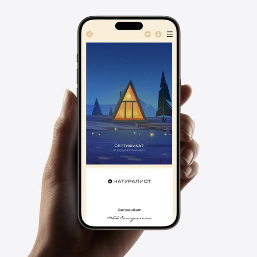 Электронный сертификат на отдых в глэмпинге 20 000