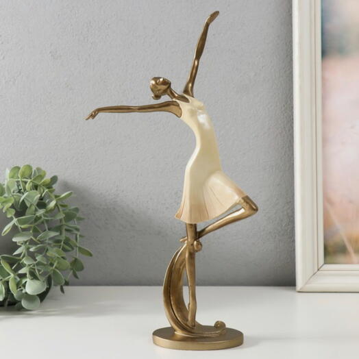 Фигурка Девушка «Полёт», песочная с бронзой, 17.5×6×33 см