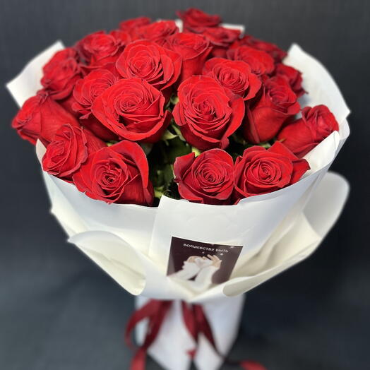 Волшебству быть ♥️Букет из 25 красных роз 🌹 Красная роза Розы