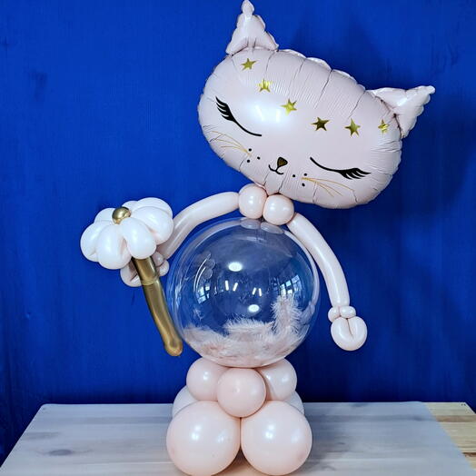 Кошка из воздушных шаров,  для девочки,  для девушки