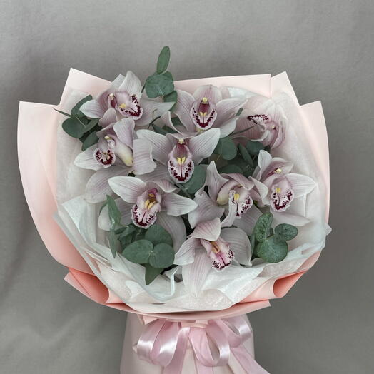 Орхидеи с эвкалиптом для нежной девушки💕🌸