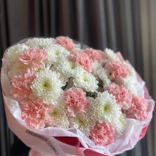 Дуо-букет в бело-розовой гамме🌸