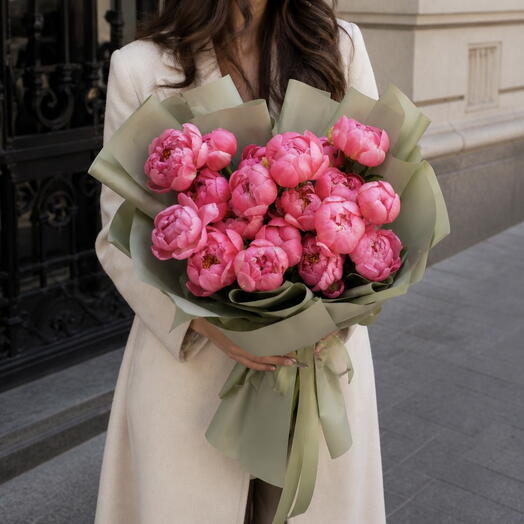 Коралловые пионы 19 шт