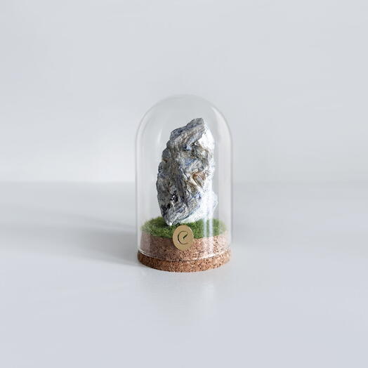 Минерал Kyanite в стеклянном клоше XXS