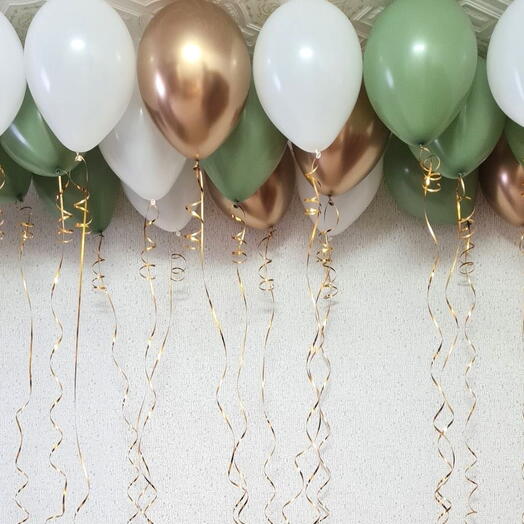 Bolas de techo 20 piezas: oro, blanco y eucalipto