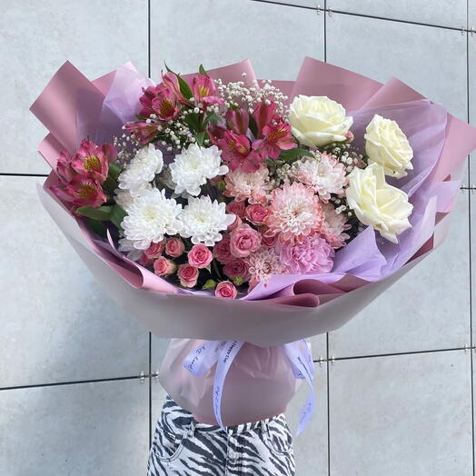 Розовое утро💗 большой букет