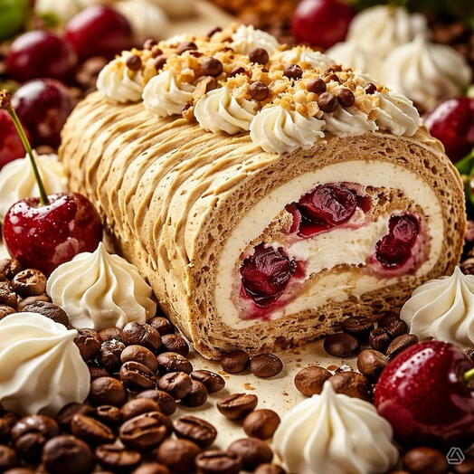 Меренговый рулет «Кофейная вишня» 🍒