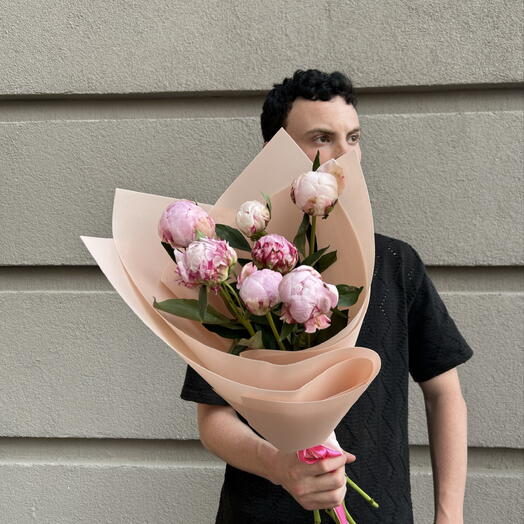 Букет «Нежность в деталях» свежие 💗красивые пионы в упаковке 🫧🎀