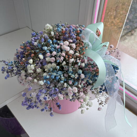 Цветная гипсофила в коробочке 🌸