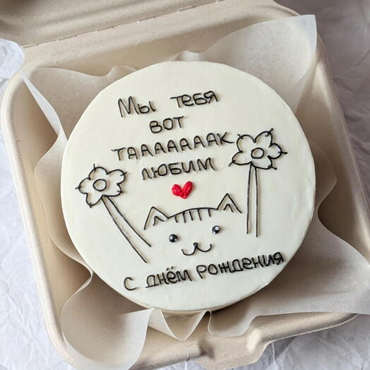 Бенто торт на ДР с котиком