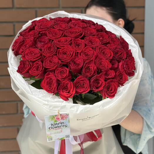 💕Мега акция на 51 красную розу 70 см