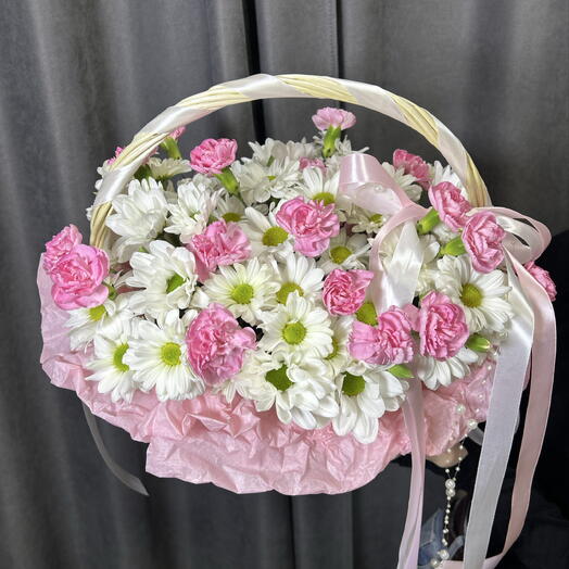 Корзина цветов микс