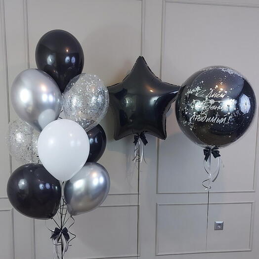 Шары для мужчины Black Silver Glamour