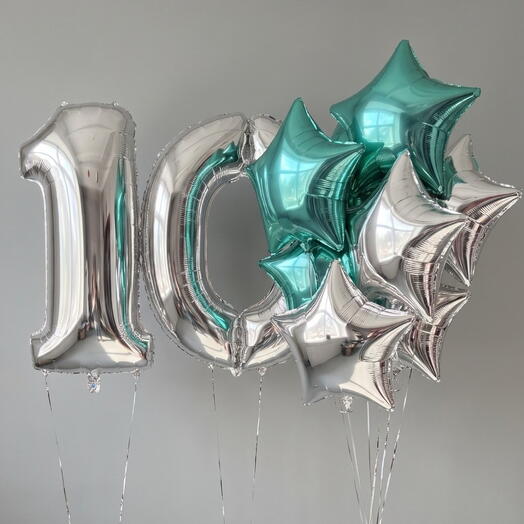 Воздушные шары на 10 лет "Звезды"