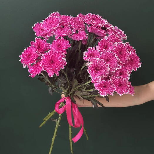 5 хризантем под ленту💐