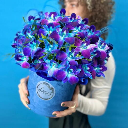 Цветы в коробке Космос. Монобукет 631. Leoraflowers