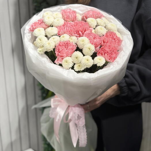 Букет «Шишки и диантусы»💞