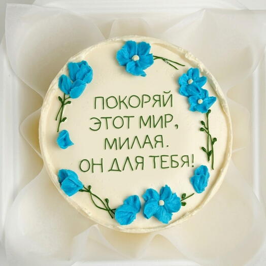 Бенто торт "Покоряй этот мир милая" (Сестре, подруге, маме, девушке, жене)