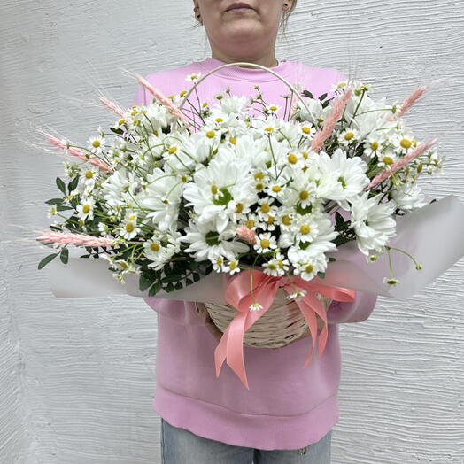Корзина полевая ромашки